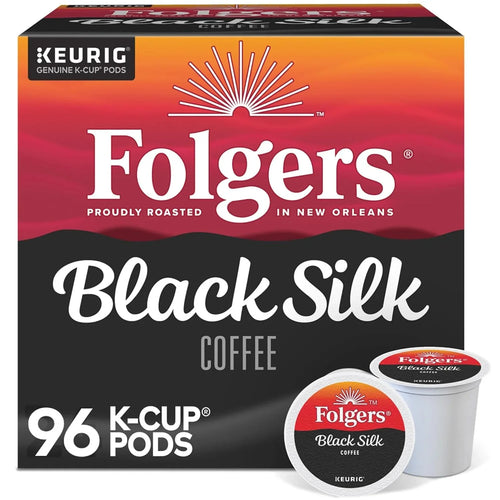 Folgers Black Silk Coffee Keurig Single Serve K-Cup Pods, Dark Roast, 24 Pods Per Pack, Case Of 4 Packs