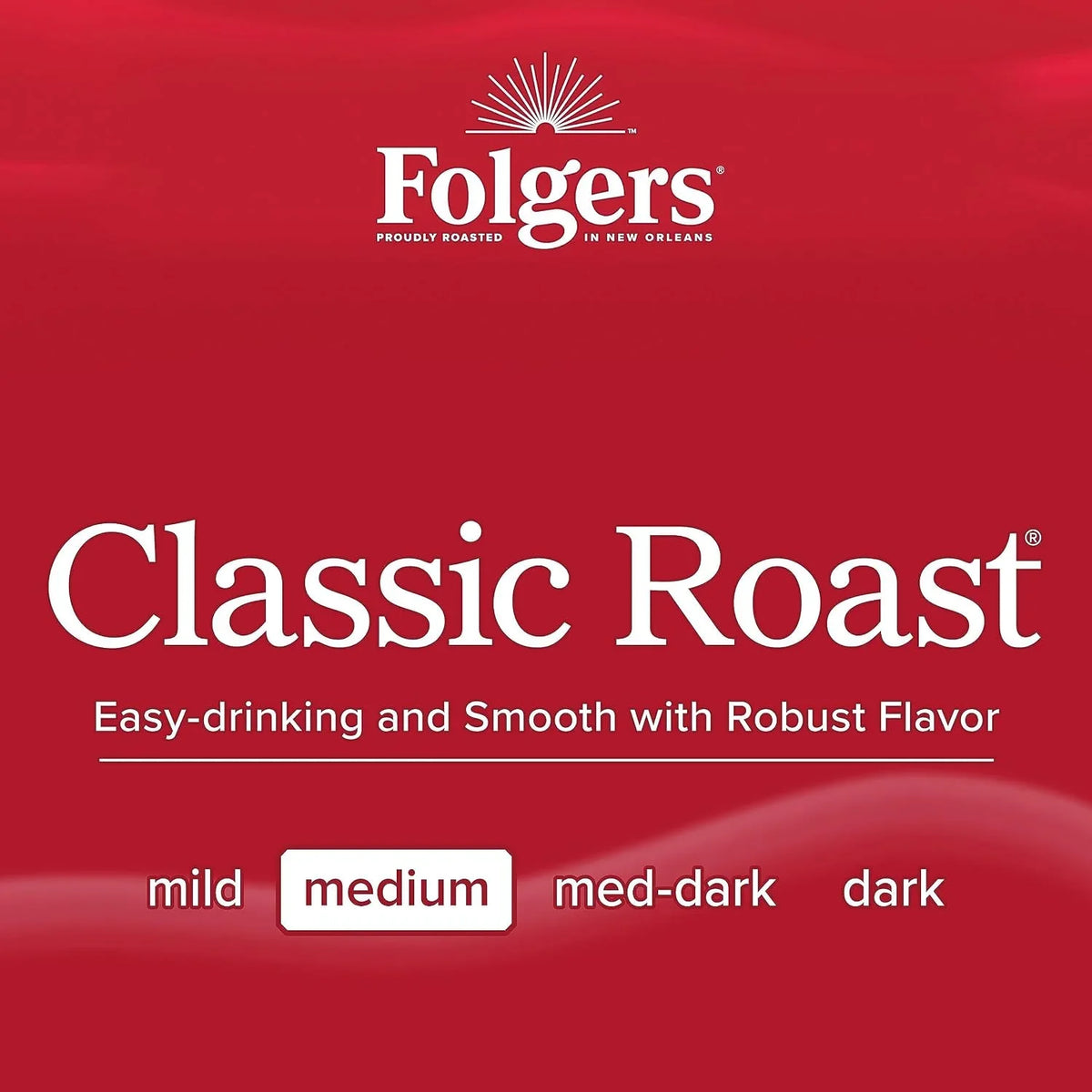 Folgers Classic Roast Coffee, Medium Roast, Keurig K-Cup Pods, 72 Count