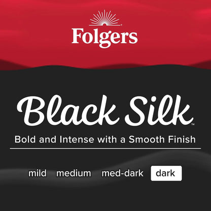 Folgers Black Silk Dark Roast Coffee K-Cup Pods, Bulk 192 Count