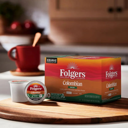 Folgers Colombian Decaf Coffee, Medium Roast, Keurig K-Cup Pods, 60 Count