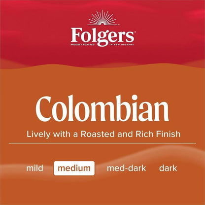 Folgers 100 Percent Colombian Supreme Ground Coffee, Medium Roast 1.75 Ounce (Pack of 42)
