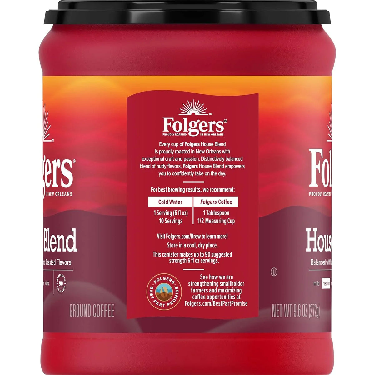 Folgers House Blend Ground Coffee, Medium Roast, 9.6 Ounce