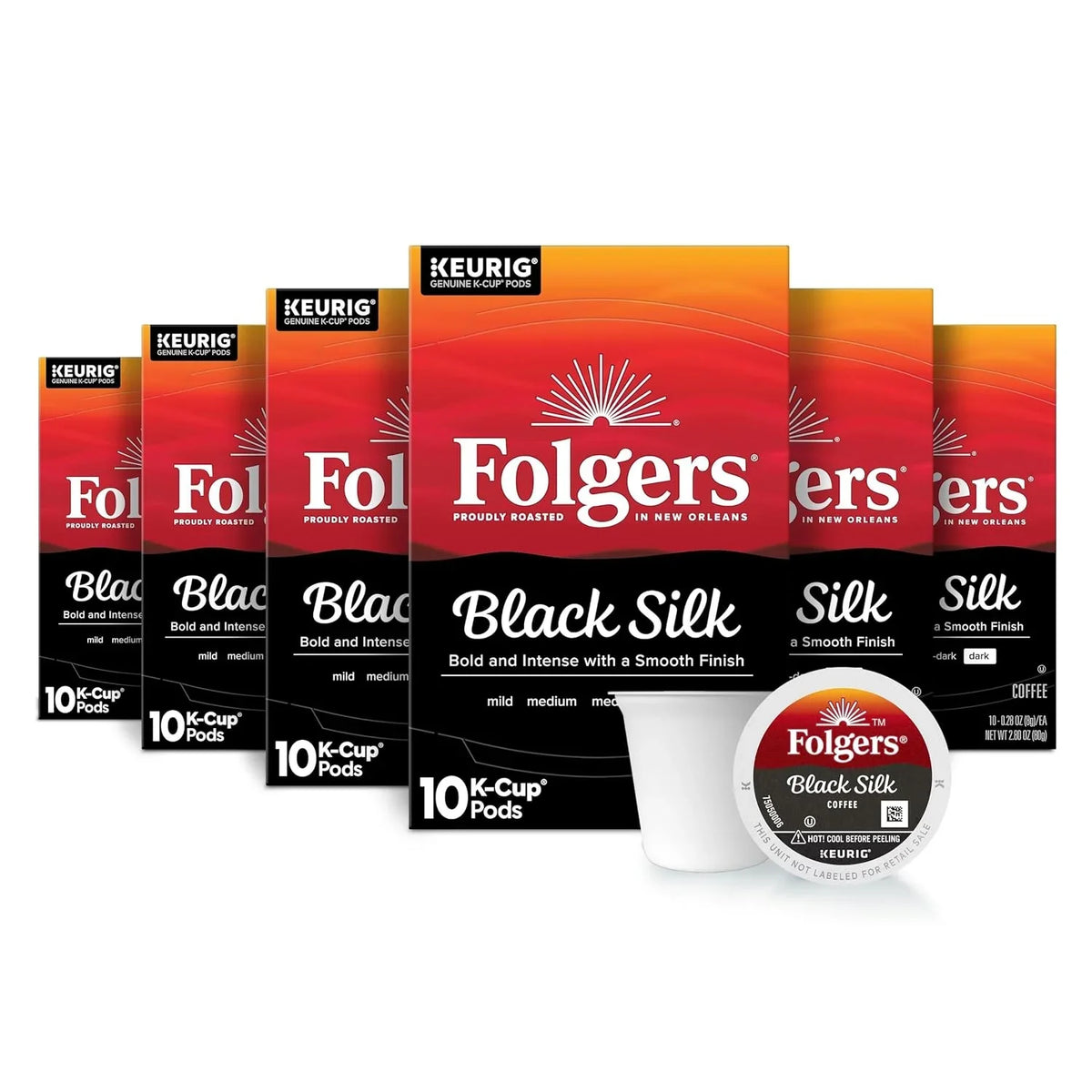 Folgers Black Silk Coffee, Dark Roast, Keurig K-Cup Pods, 60 Count