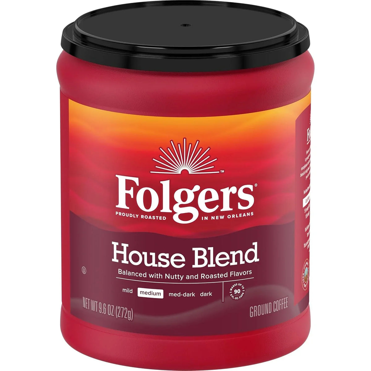 Folgers House Blend Ground Coffee, Medium Roast, 6 (9.6 Oz.) Canisters