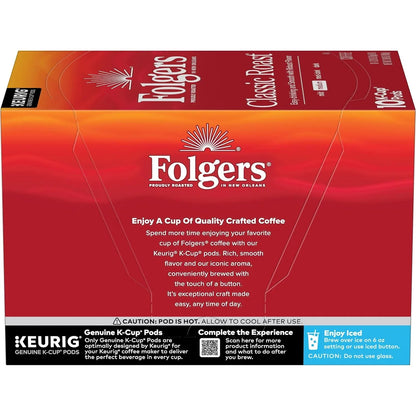 Folgers Classic Roast Coffee, Medium Roast, Keurig K-Cup Pods, 60 Count