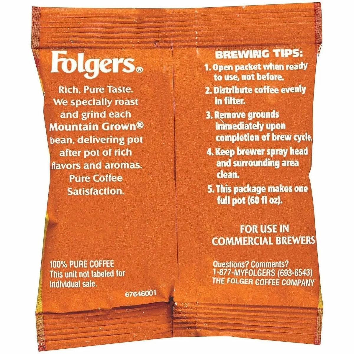 Folgers 100 Percent Colombian Supreme Ground Coffee, Medium Roast 1.75 Ounce (Pack of 42)