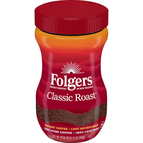 Folgers Classic Roast Instant Coffee, 12 Oz. Jar