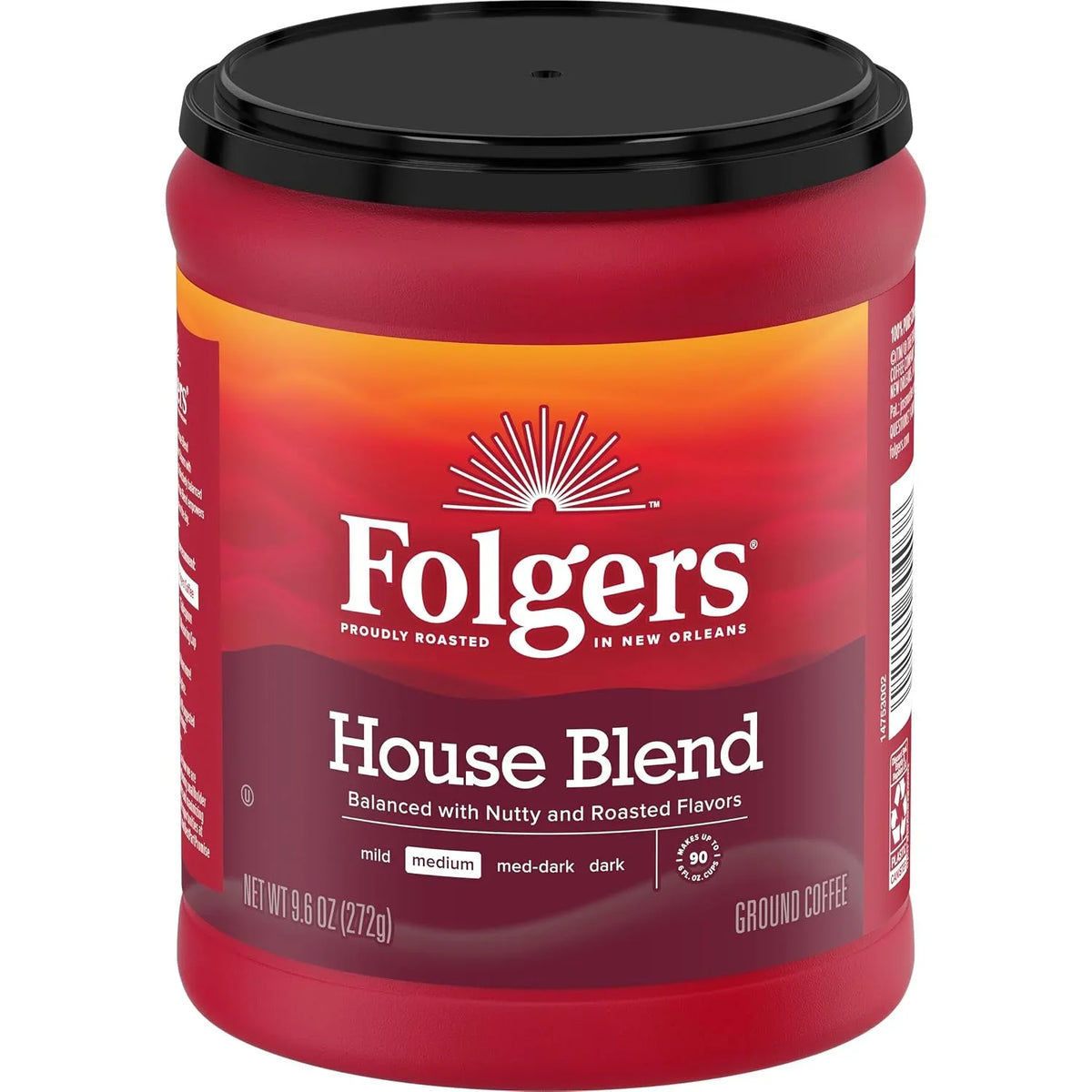 Folgers House Blend Ground Coffee, Medium Roast, 6 (9.6 Oz.) Canisters
