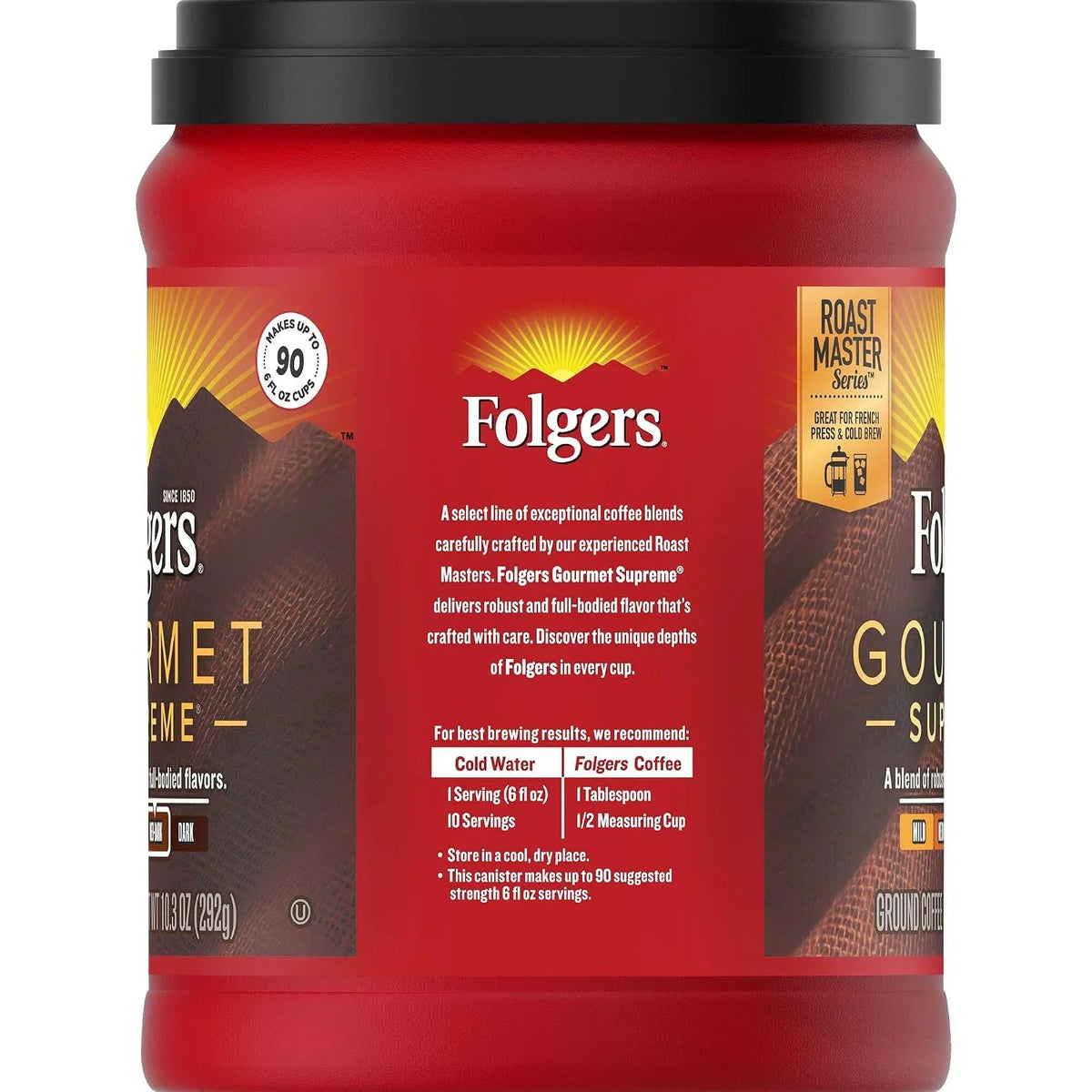 Folgers Gourmet Supreme Medium Dark Roast Ground Coffee, 10.3 Ounces
