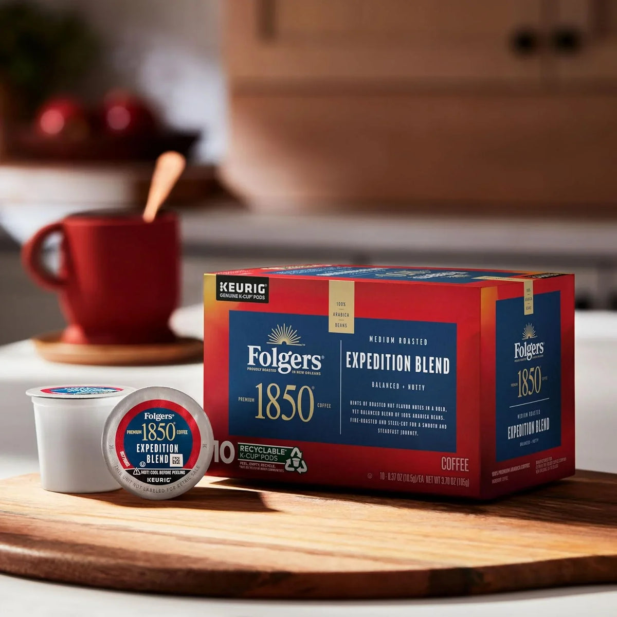 Folgers 1850 Expedition Blend Coffee, Keurig K-Cup Pods, 10 Count