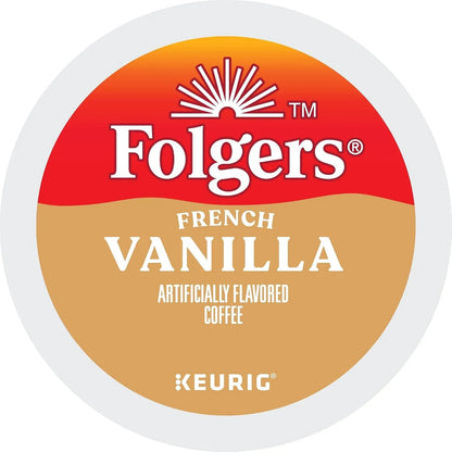 Folgers French Vanilla Keurig Single Serve K-Cup Pods, 24 Pods Per Pack, Case Of 4 Packs