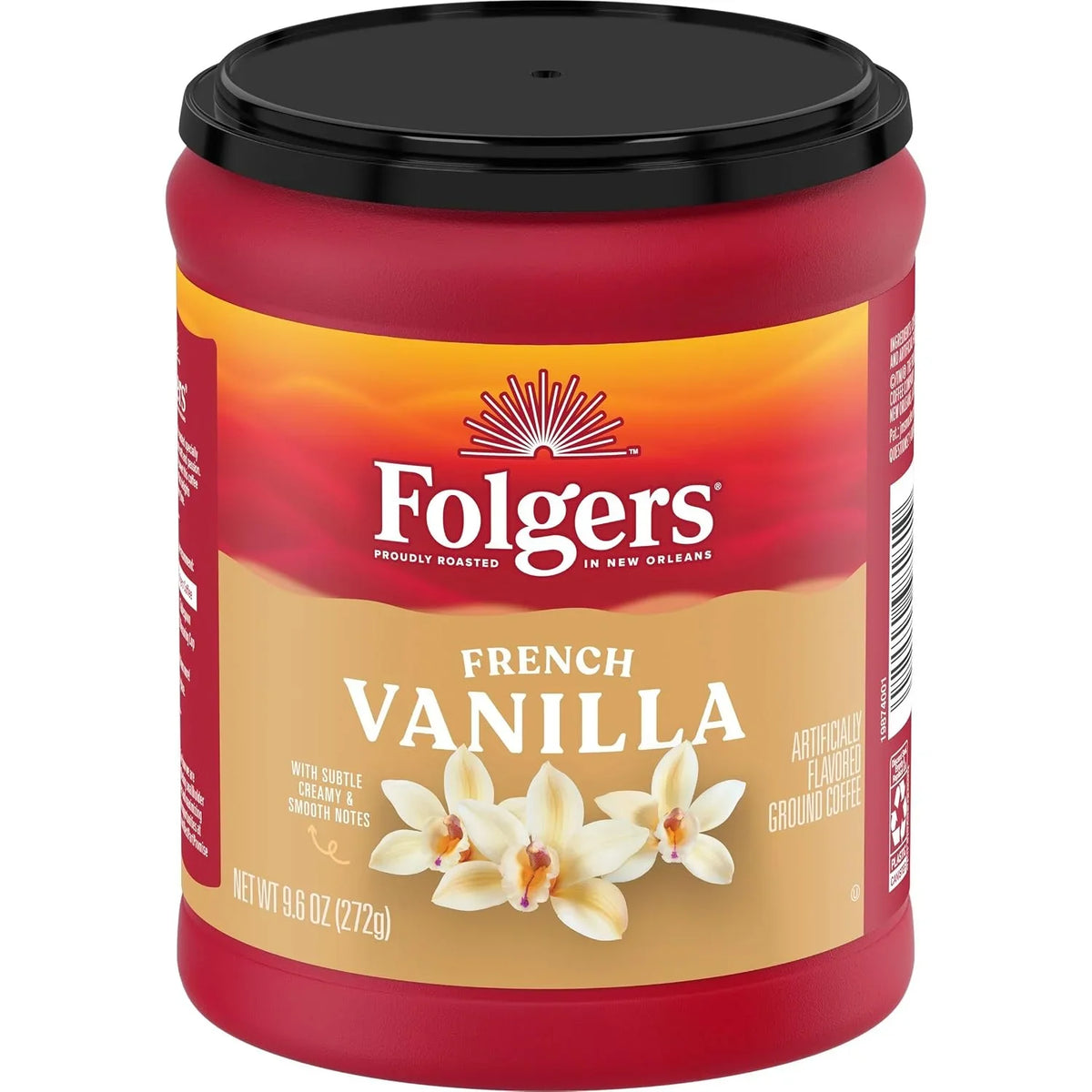 Folgers French Vanilla Artificially Flavored Ground Coffee, 6 Canisters
