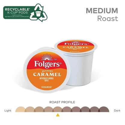 Folgers 6680 Caramel Drizzle Coffee K-Cups, 24/box