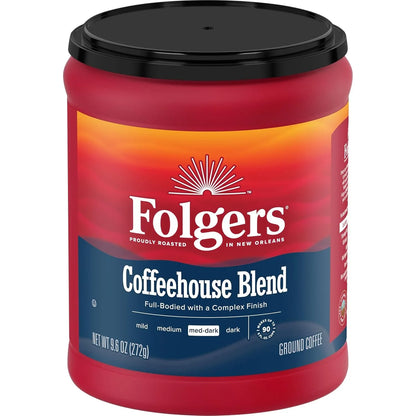 Folgers Coffeehouse Blend Ground Coffee, 6 (9.6-Oz.) Canisters