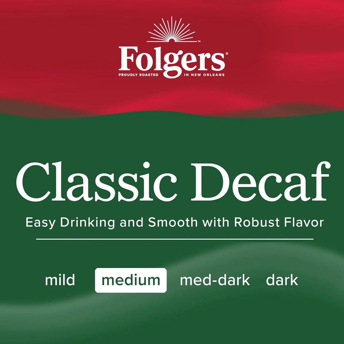 Folgers Classic Decaf Ground Coffee, Medium Roast, 6 Canisters